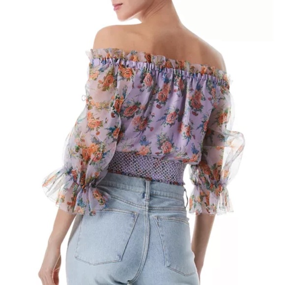 ALICE + OLIVIA**Caprina Floral Silk Blouse**Sm. $395 - Picture 6 of 12